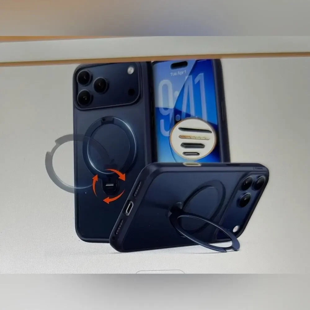 Torras blue protective phone case with stand NEW iPhone pro max 17